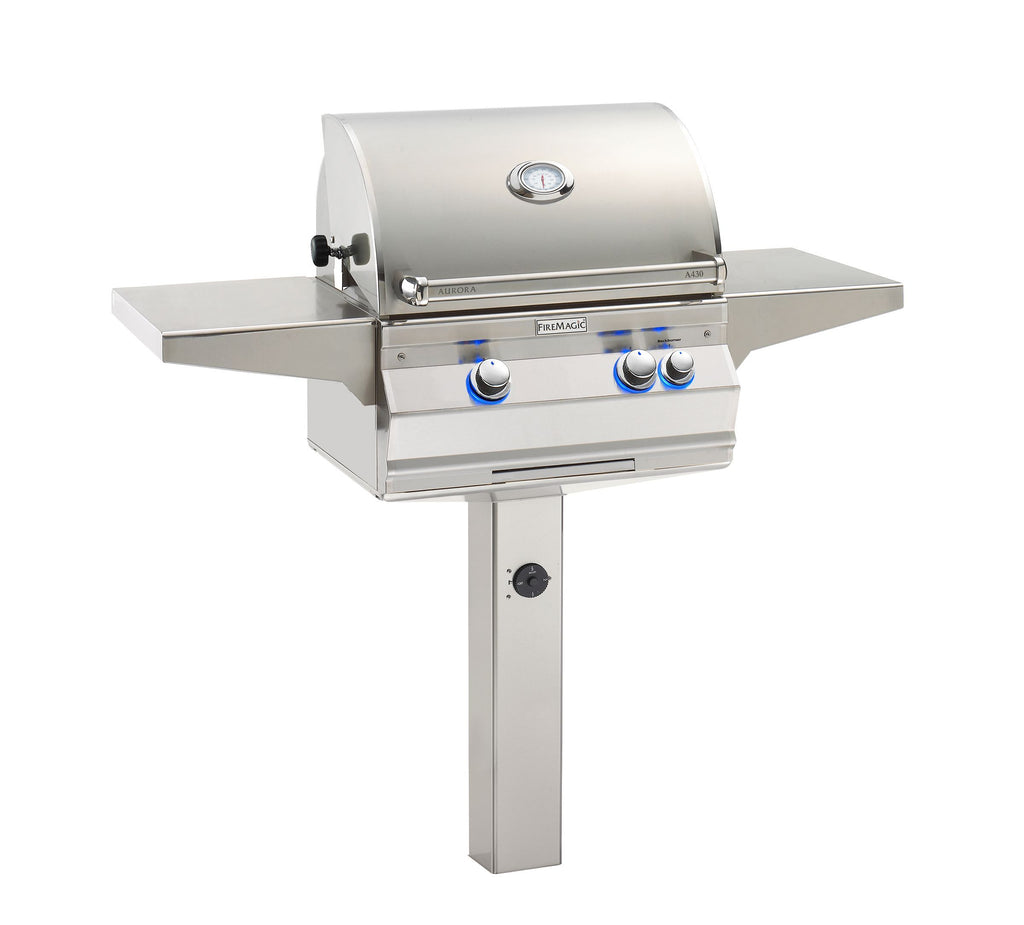 Fire Magic Aurora In-Ground Post Mount Grills with Analog Thermometer A430s