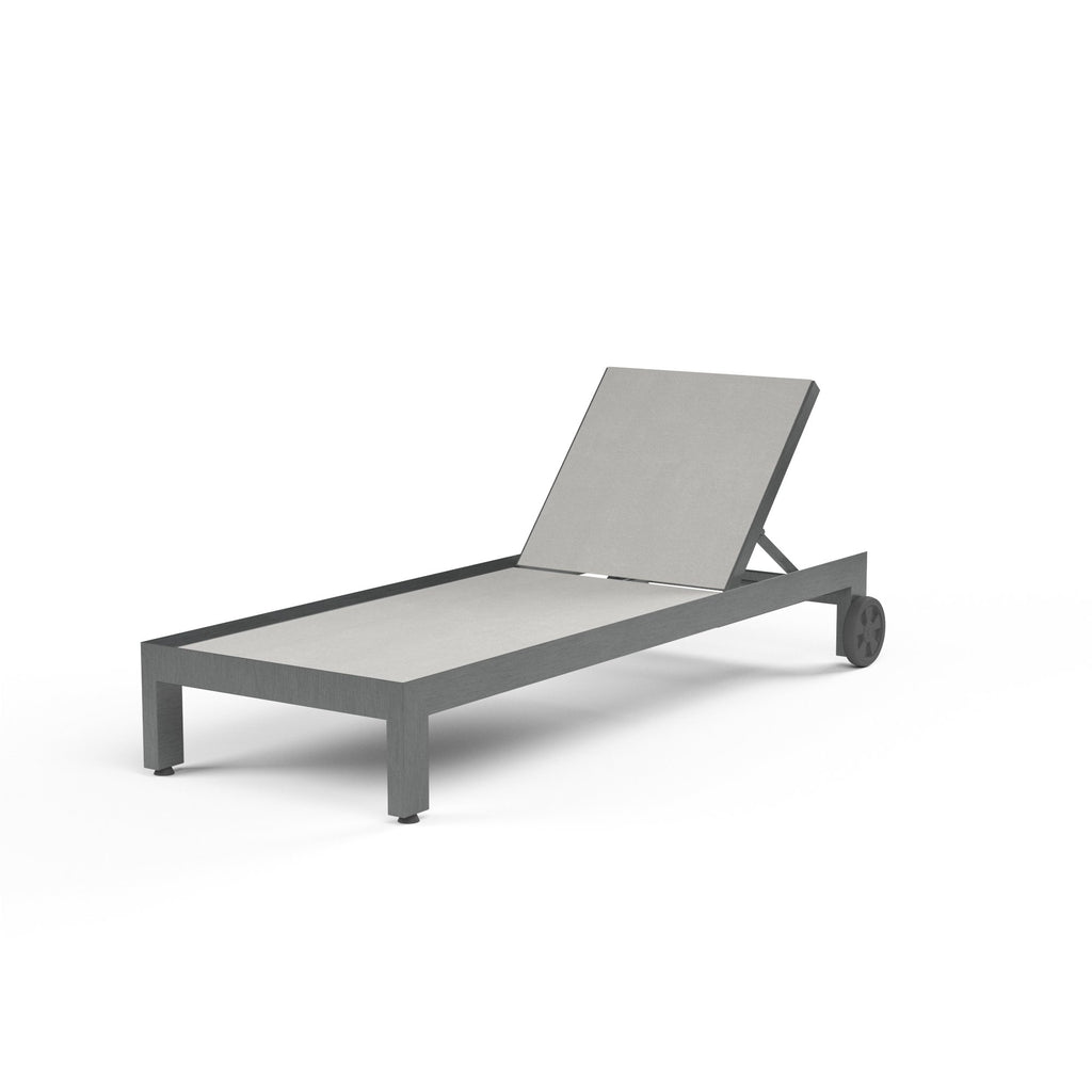 Sunset West Redondo Adjustable Chaise with sling in Textilene Cast Silver