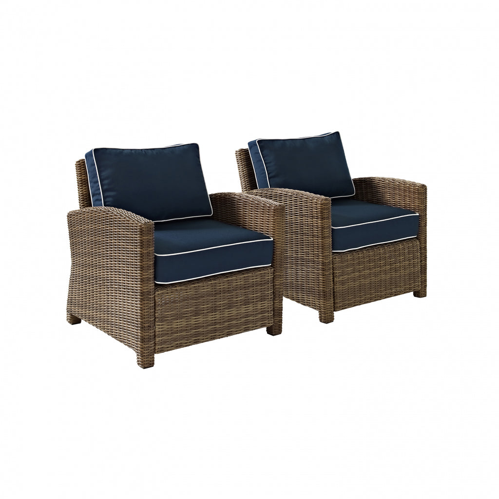 Crosley Brands Bradenton 2Pc Outdoor Wicker Chair Set